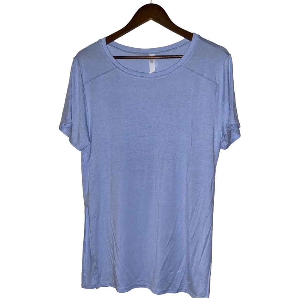 Glyder Apparel Soft Balance Oversize Fit Side Slit Ice Blue‎ Tee Size Medium